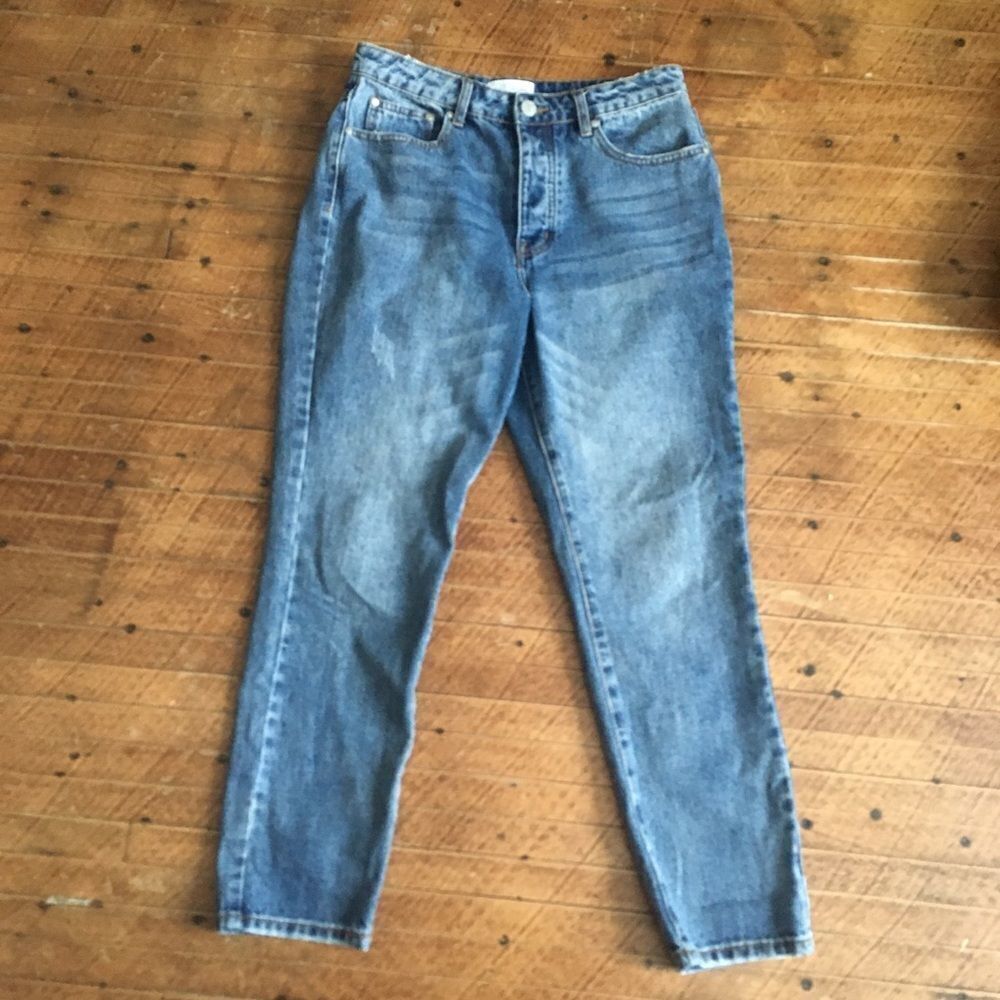 Tobi jeans distressed straight leg jeans